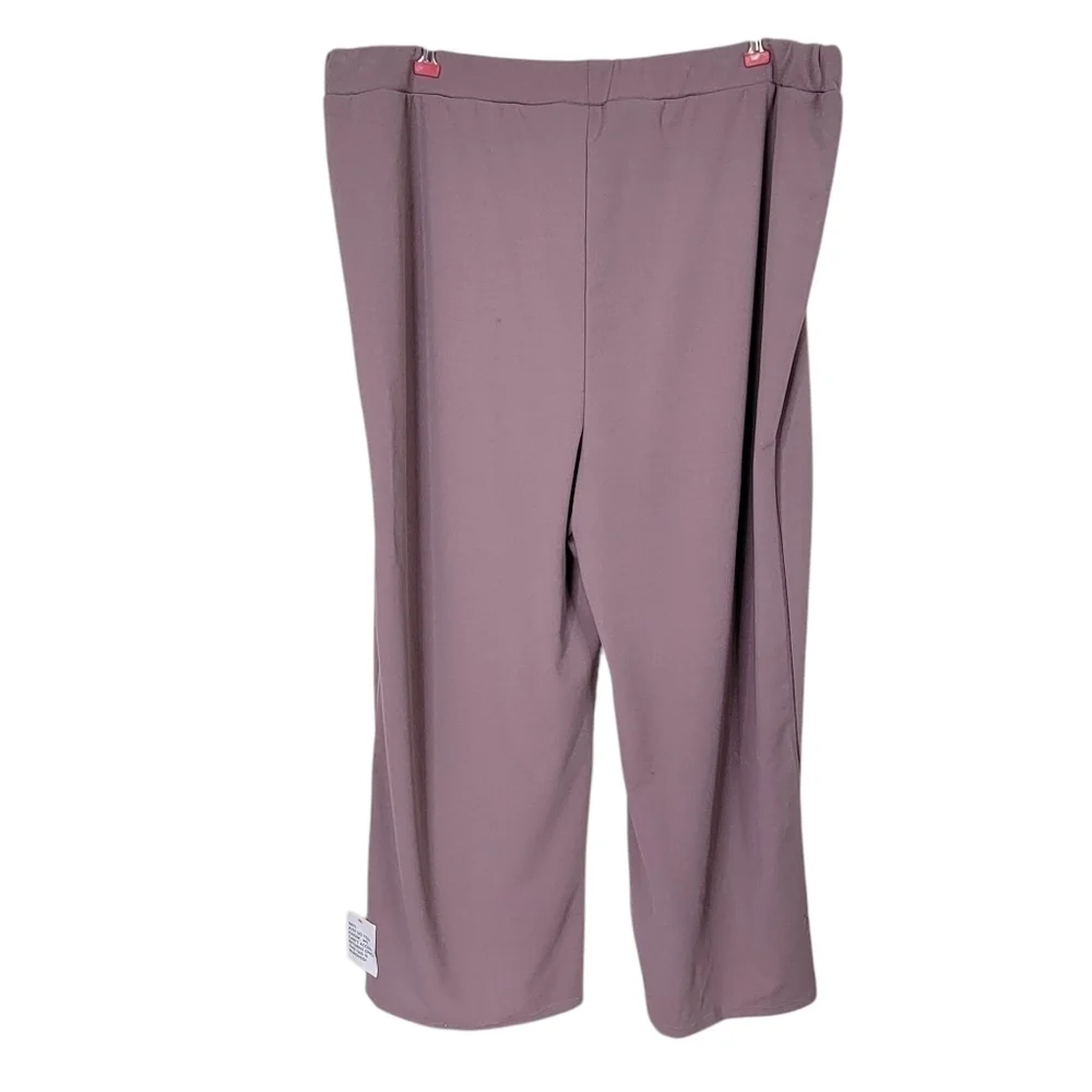 ASOS Curve Pants Size 20 44X31 Pleated Wide Leg Pull On Elastic Waist High Rise